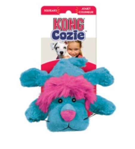Small Kong Cozie Lion King dog toy by Animal Addiction Limited, featuring a plush lion design for dogs to cuddle and chew.
