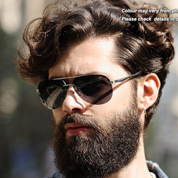 DealOnline.nz HD polarized sunglasses with anti-reflective hydrophobic lenses in grey and black frame, showing stylish sleek design.
