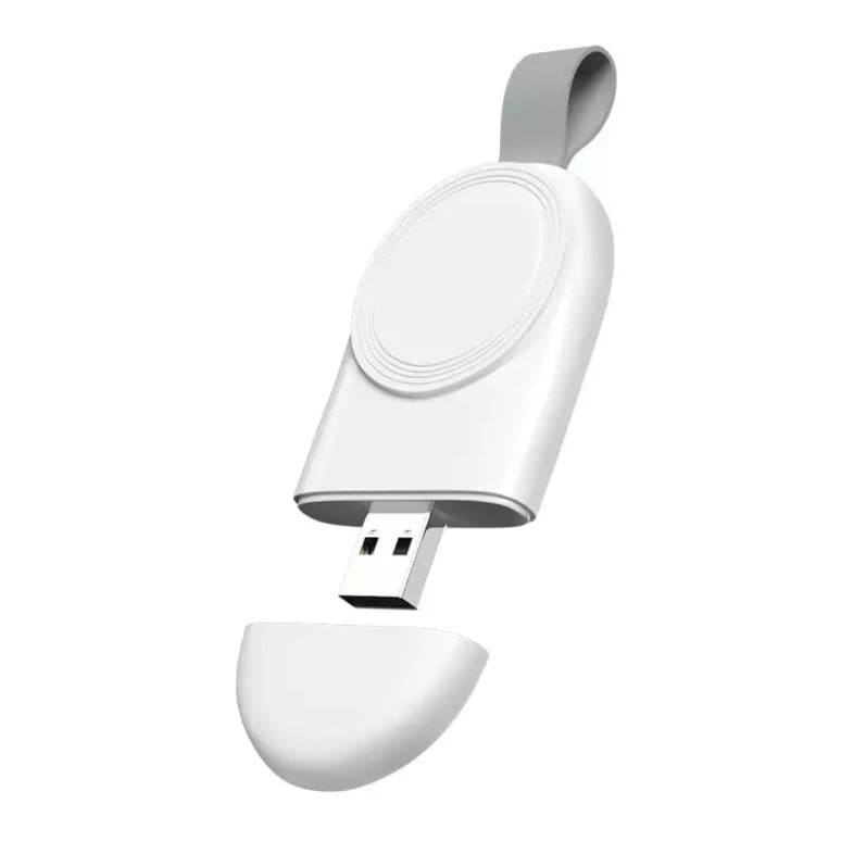 Wireless USB charger for Apple Watch, portable charging device from That Watch Shop, compact and convenient for on-the-go charging.