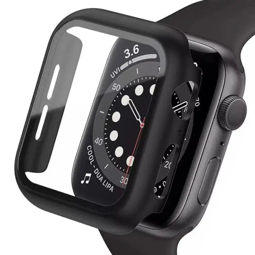 Black Habicare Protective Case for Apple Watch Series 2 (42mm), showing a snug fit over the watch with a durable, sleek design.