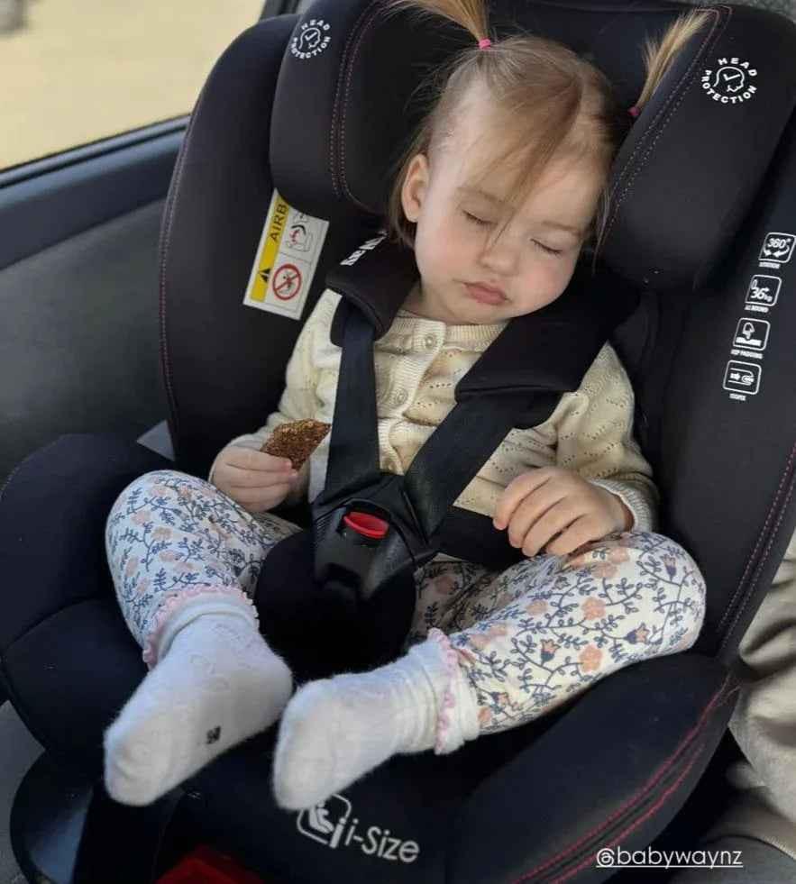 Baby Way NZ The Defender i-Size 360 rotating convertible car seat with Isofix and top tether for babies and toddlers.
