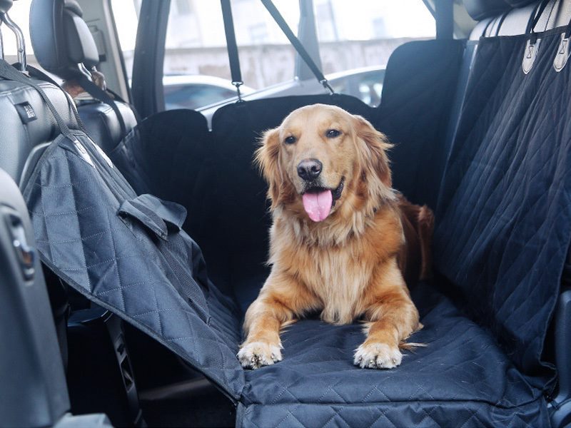 Waterproof pet back seat cover hammock by dealonline.co.nz, non-slip protector mat for car back seats with side flaps.
