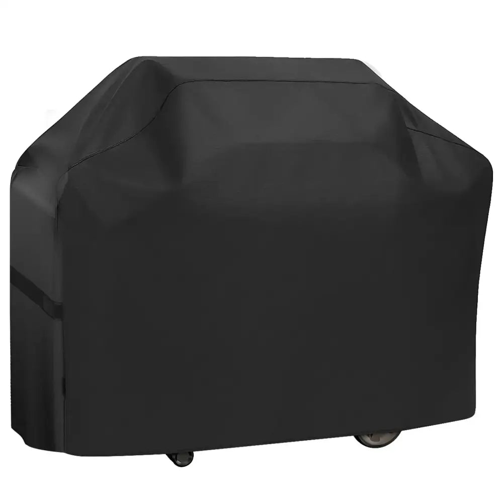 Heavy-duty black SS BBQ grill cover by Habicare, designed to protect and shield a BBQ grill from outdoor elements.