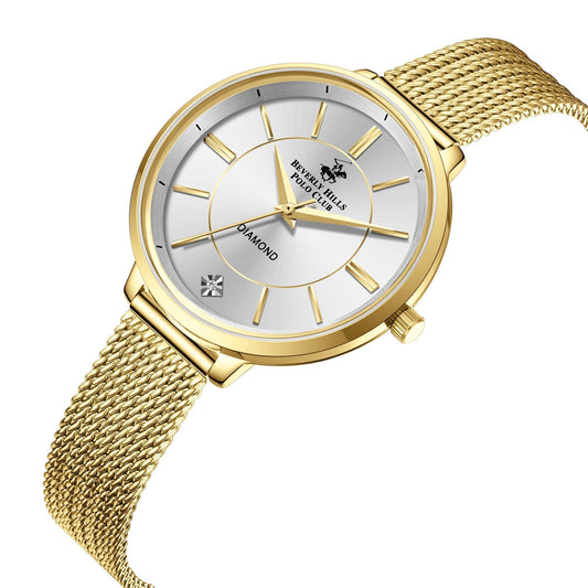 Beverly Hills Polo Club Gold Mesh Diamond Watch – BP3312X.130 Kiwi Watches