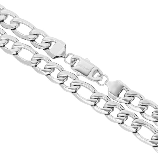 Big Daddy 11MM Silver Steel Figaro Chain The Watches Men