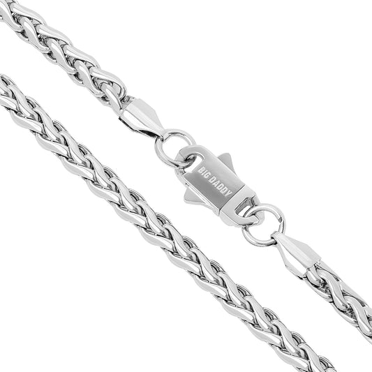 Big Daddy 5MM Silver Steel Spiga Rope Chain The Watches Men