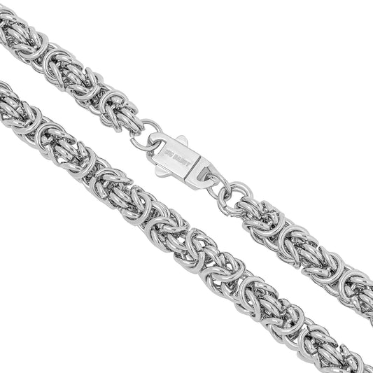 Big Daddy 8MM Byzantine Link Silver Steel Chain The Watches Men
