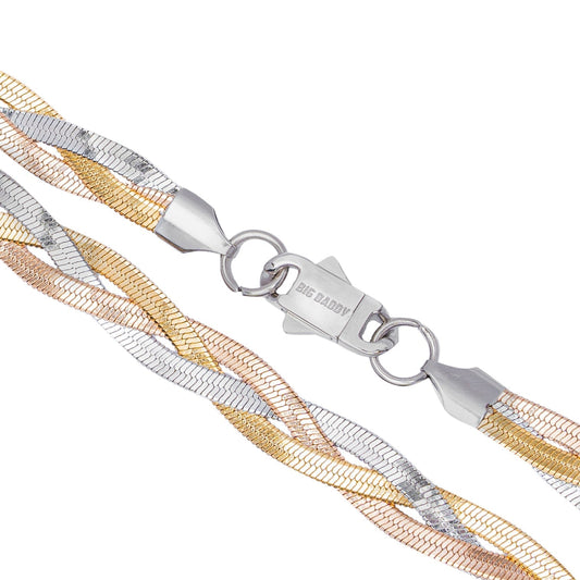 Big Daddy 8MM Two-Tone Flat Herringbone Chain The Watches Men