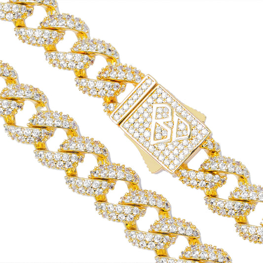 Big Daddy 9MM Diamond Curb Cuban Gold Chain The Watches Men