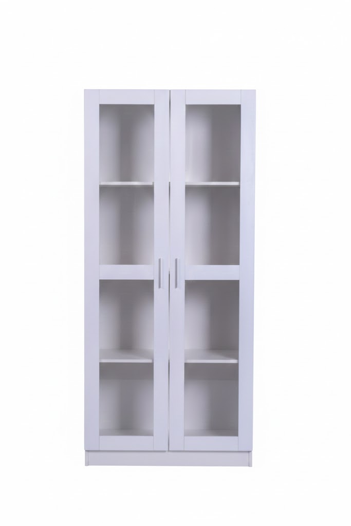 Sue-e Furniture Billy display bookshelf with open shelves and wood finish, showcasing stylish storage for books and decorative items.