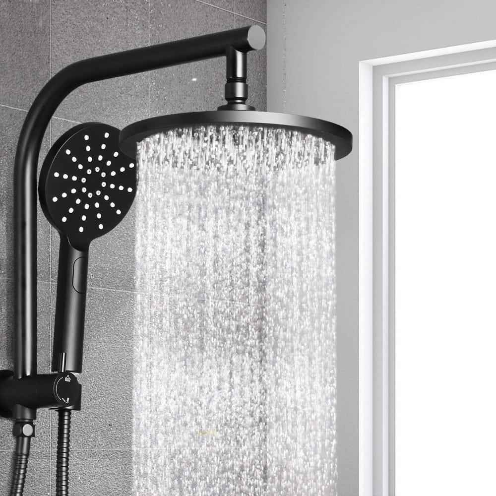 Cefito 9'' Rain Shower Head Set Handheld Round High Pressure Black