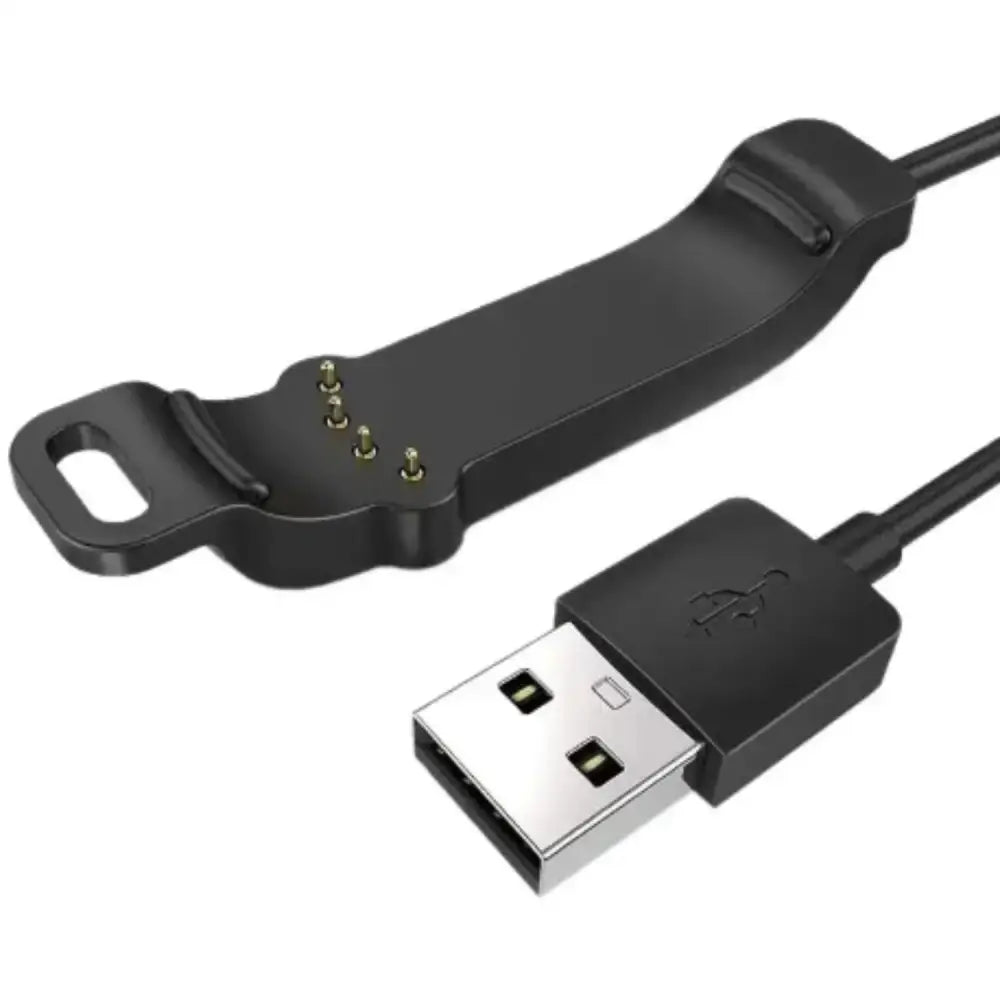 Habicare TWS charging cable for Polar Unite fitness watch, with USB connection and magnetic charging end visible.