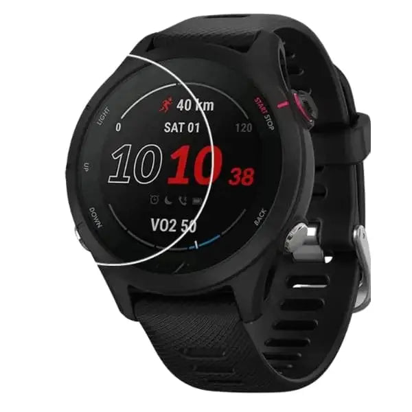 Set of five Habicare curved-edge screen protectors for Garmin Forerunner 955 smartwatch, clear and durable protection for the screen.