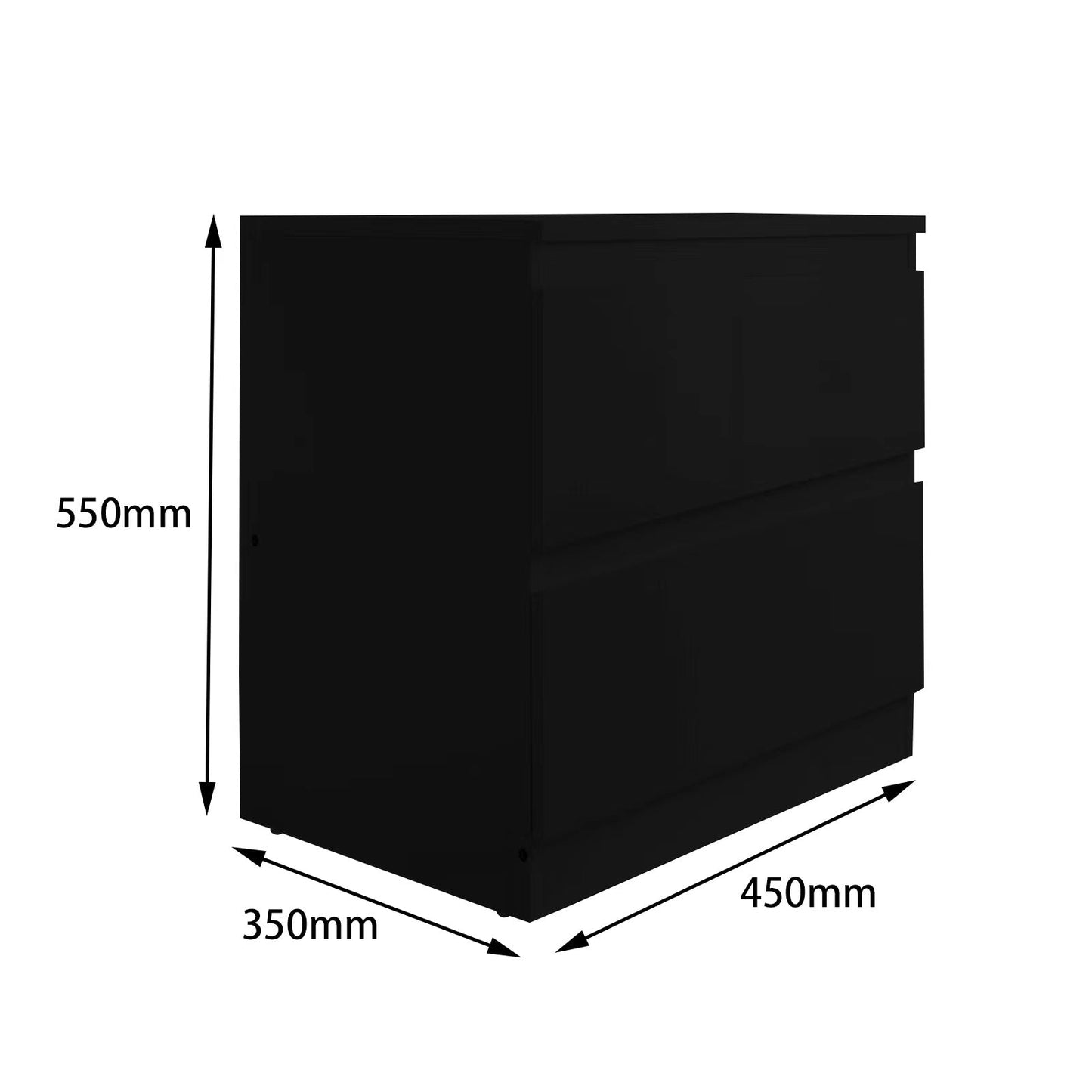 'Monaco' Black Bedside Table sue-e furniture