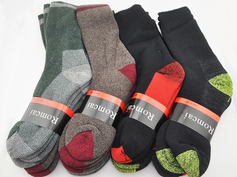 Men's thick crew socks from dealonline.co.nz, set of 12, durable long work socks with cushioned material, ideal for cold weather.