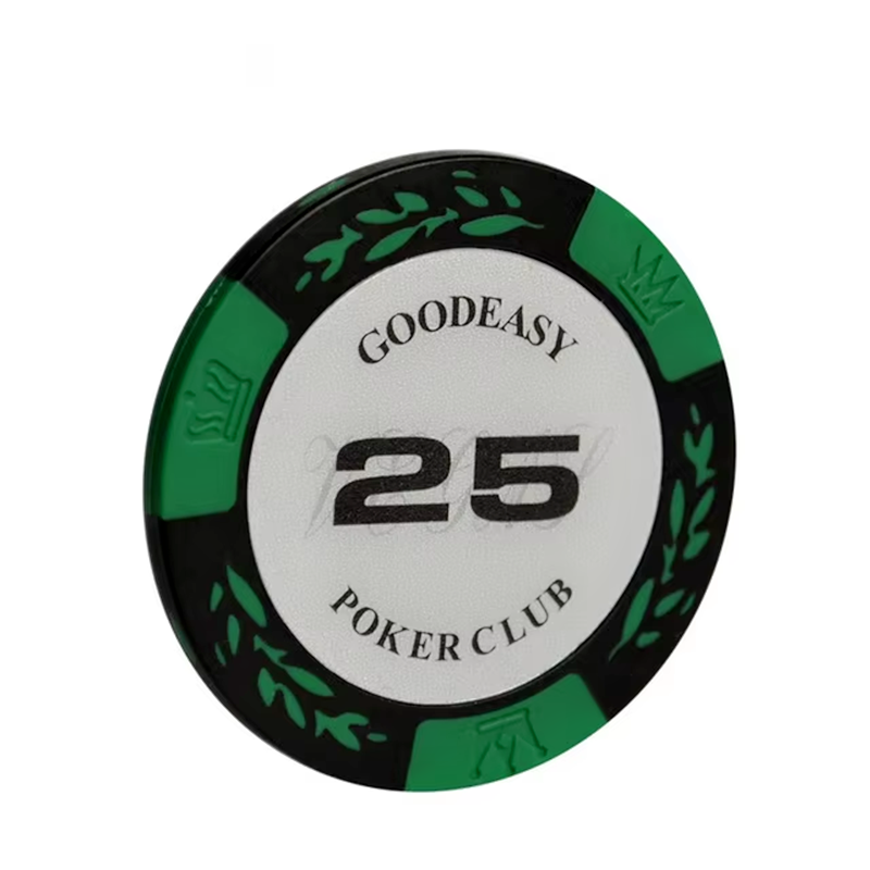 Set of 25 14g casino poker chips in various colors with dealonline.co.nz branding, ideal for poker and casino games