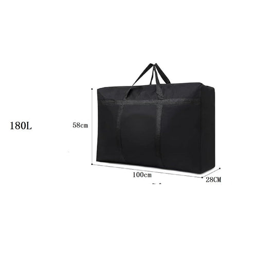 Extra large heavy-duty ECOTREK storage bag in black, 180L capacity, durable and suitable for organizing and storing large items.