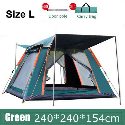 ECOTREK automatic pop-up camping tent set up outdoors, lightweight and easy to assemble for camping trips.
