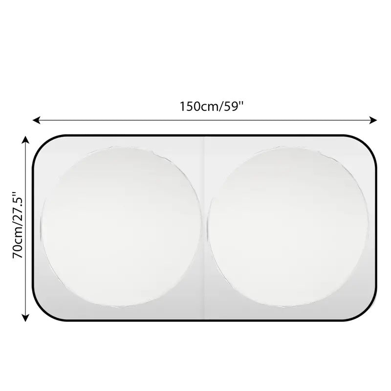 Large Silver Car Sunshade Foldable Double-Circle dealonline.co.nz