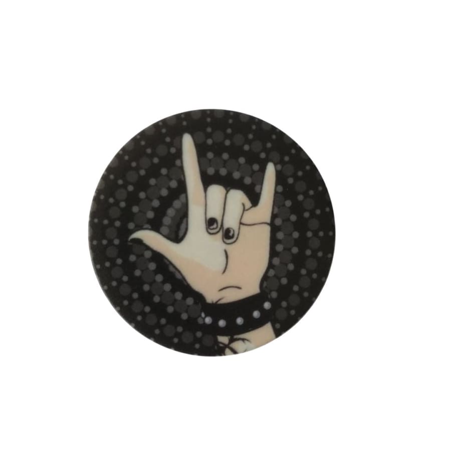 9eight5 expanding finger grip for phones and tablets, cheerful "Cheers" design with adjustable grip for secure handling.