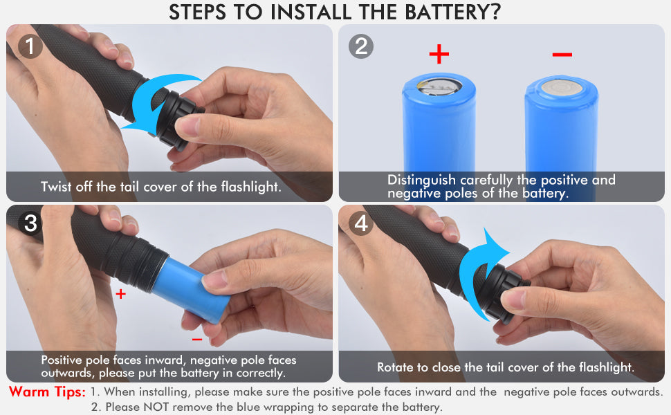 LED Torch Rechargeable High Lumens Flashlight with two 26650 Batteries dealonline.co.nz