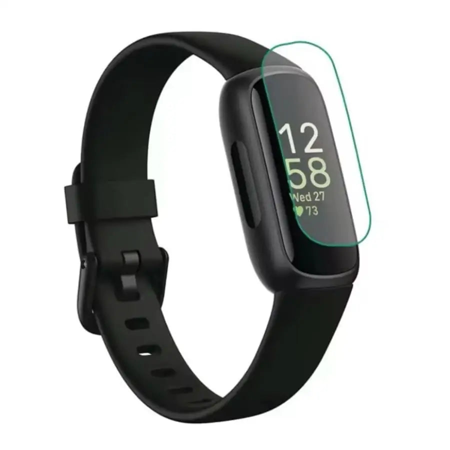 Set of five Habicare Fitbit Inspire 3 screen protectors for watch screens, providing durable protection and clear visibility.