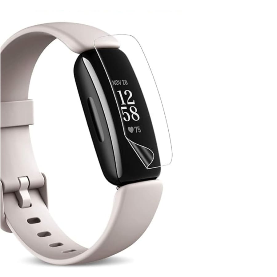 Hydrogel screen protectors for Fitbit Inspire, pack of 6, providing clear, flexible protection for smartwatch screens.