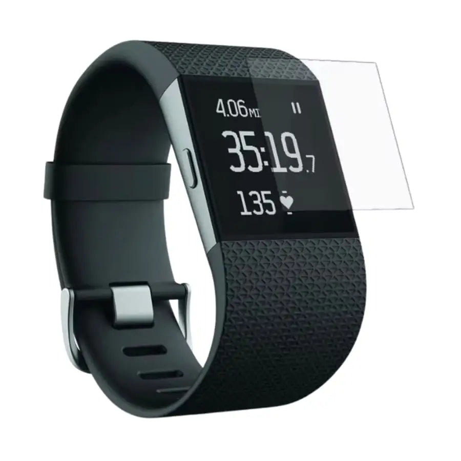 Set of five Habicare Fitbit Surge screen protectors, clear watch protectors for added screen durability and scratch resistance.