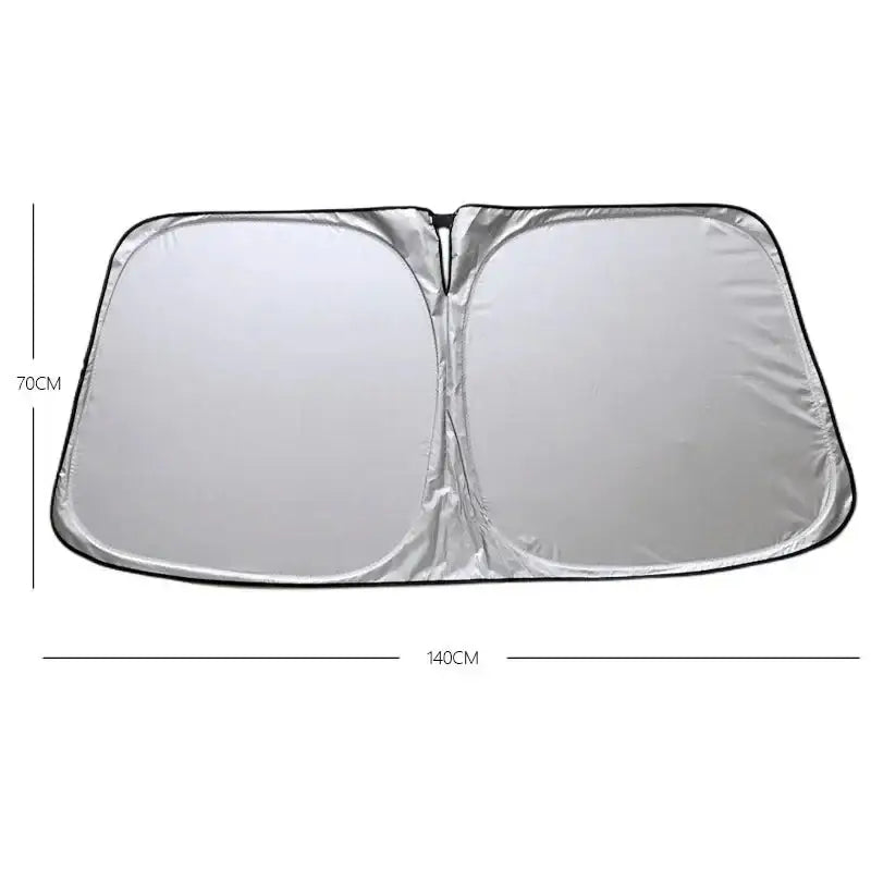 Habicare HBC folding car window sunshade cover, 140x70cm, designed to block sunlight and reduce heat inside vehicle windows.