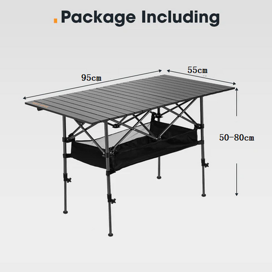 Folding Camping Table – Adjustable Portable Outdoor Table-95cm ECOTREK
