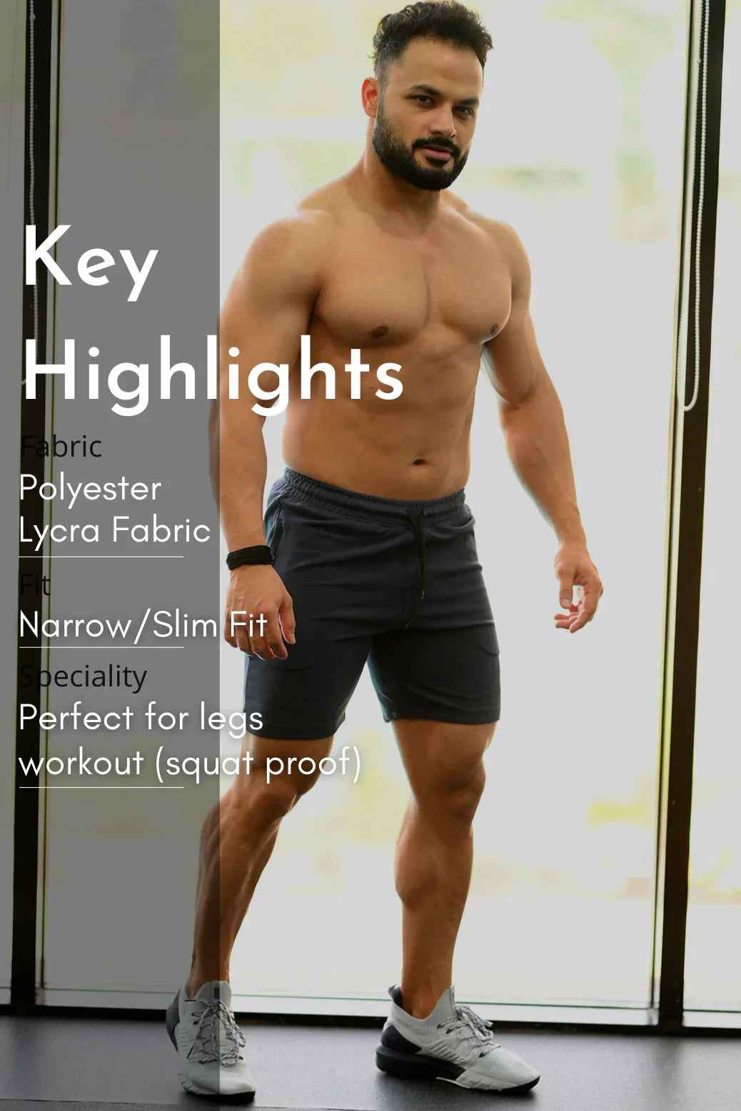 Fuaark Nz Ultra Grey Shorts for men, featuring a comfortable fit and stylish design, shown on a model.