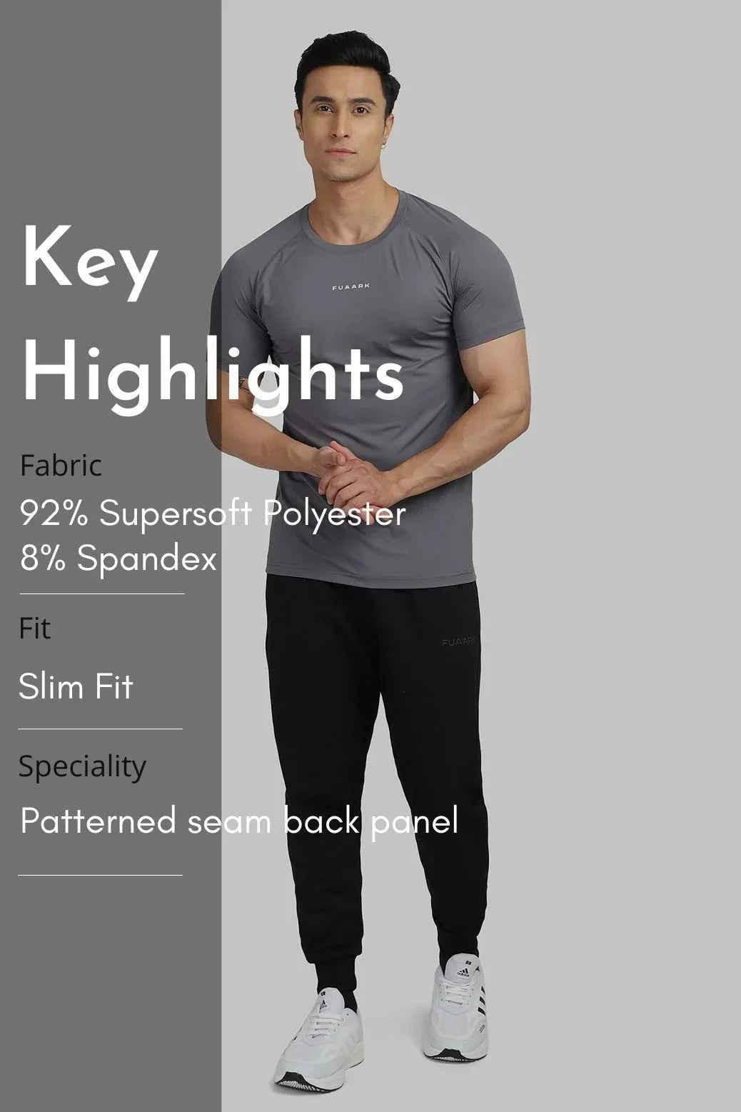 Fuaark Nz grey T-shirt for men, featuring a sleek design, casual fit, and comfortable fabric ideal for everyday wear.