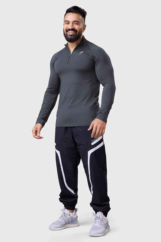 Grey Thrive pullovers T-shirt by Fuaark NZ, featuring a comfortable fit and casual design, shown in the product image.