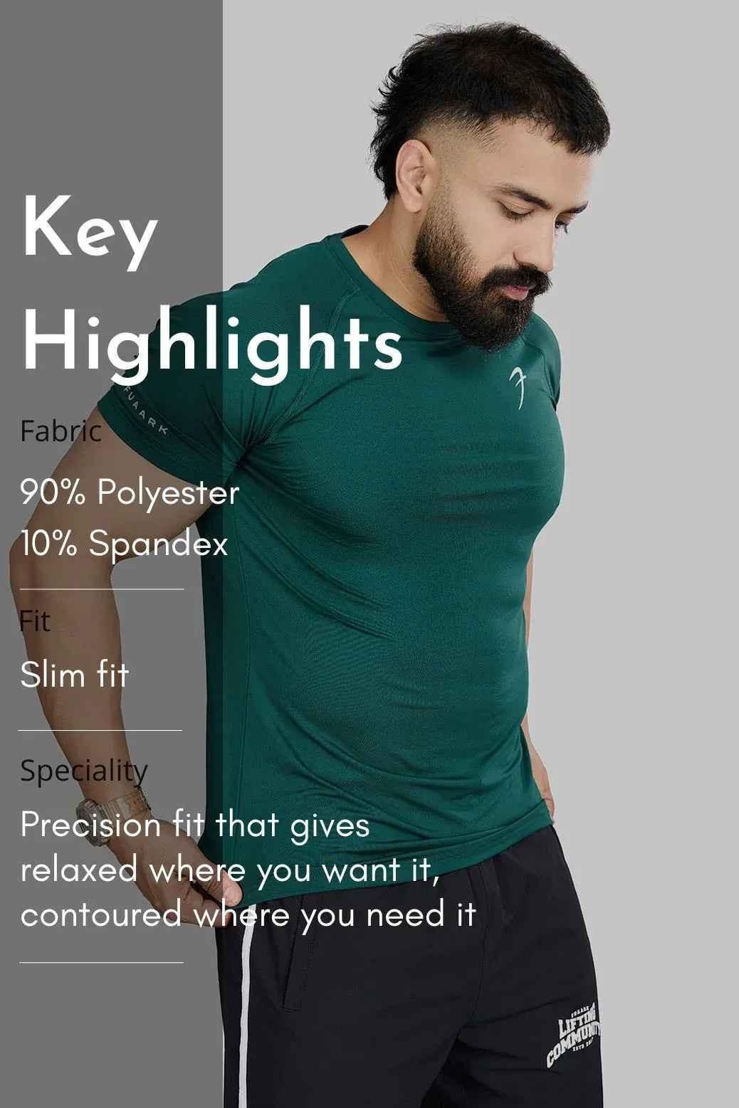 Emerald green Urban T-shirt by Fuaark Nz, shown in a casual fit with short sleeves and round neckline.