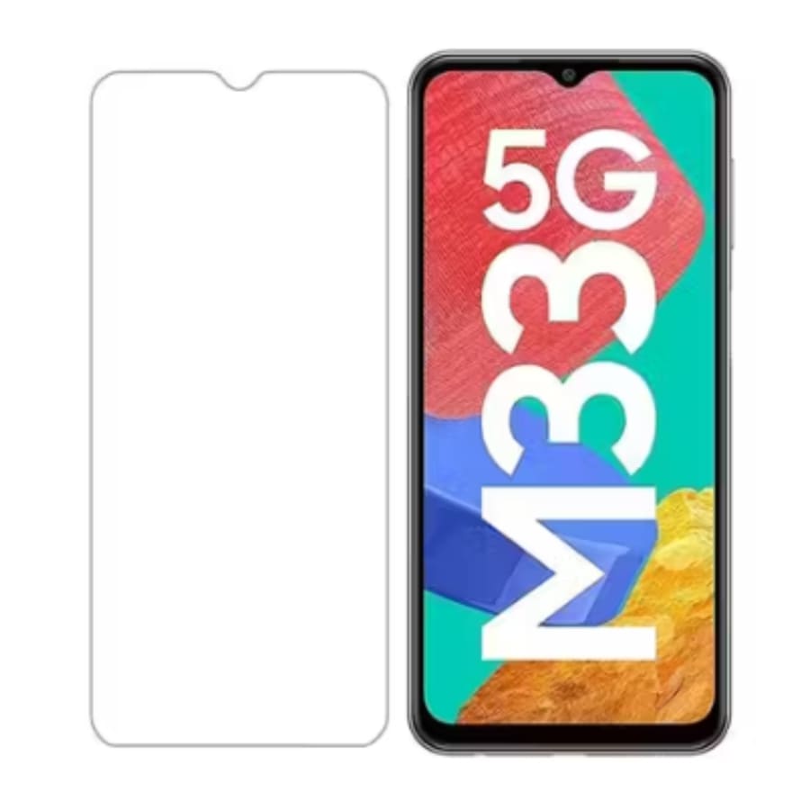Two 9eight5 screen protectors for Samsung Galaxy M33 5G, clear and durable film for screen protection in a pack of two.