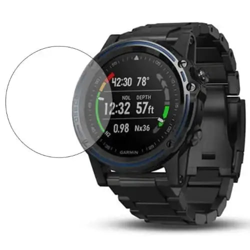 Pack of five Habicare Garmin Descent Mk1 watch screen protectors, clear and durable for smartwatch display protection.