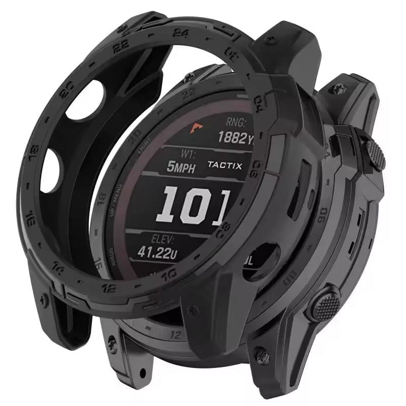 Black protective watch case for Garmin Enduro 2, designed to safeguard the smartwatch from scratches and impacts.