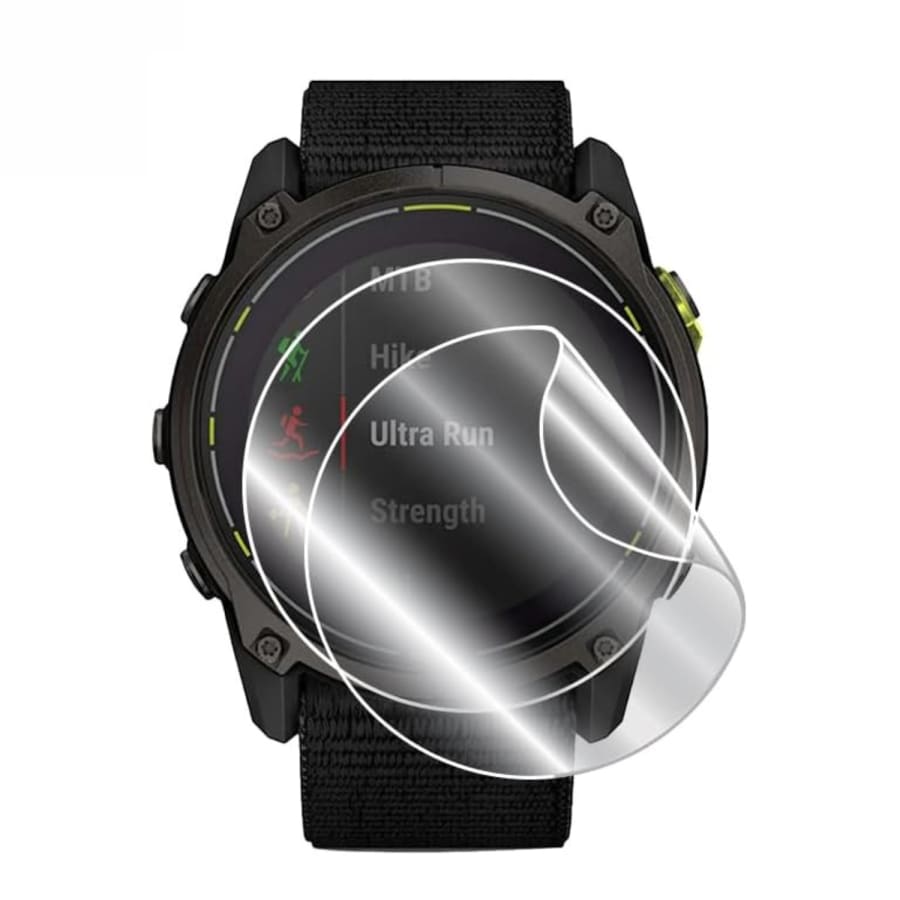 Hydrogel screen protectors for Garmin Enduro 3 watch, pack of 6, showing clear, flexible protective film on smartwatch screen.