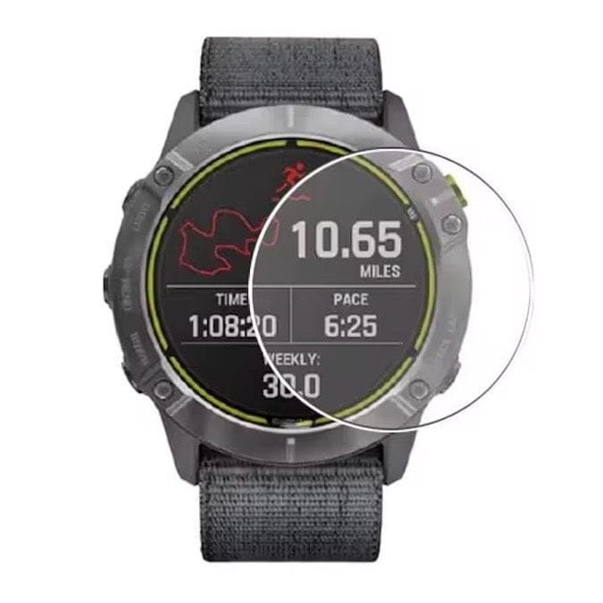 Gray Garmin Enduro watch screen protector, protective film for smartwatch display, designed for durability and clarity.