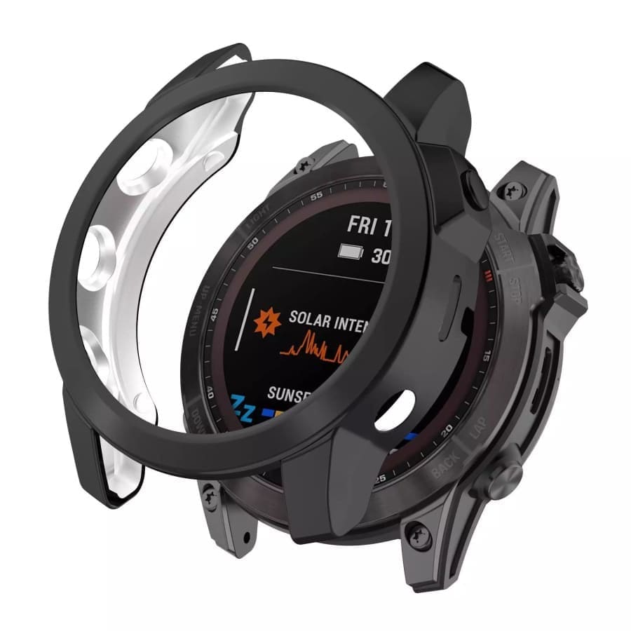 Black protective case for Garmin epix Pro Gen 2 42mm smartwatch, designed to shield and enhance the watch's durability.