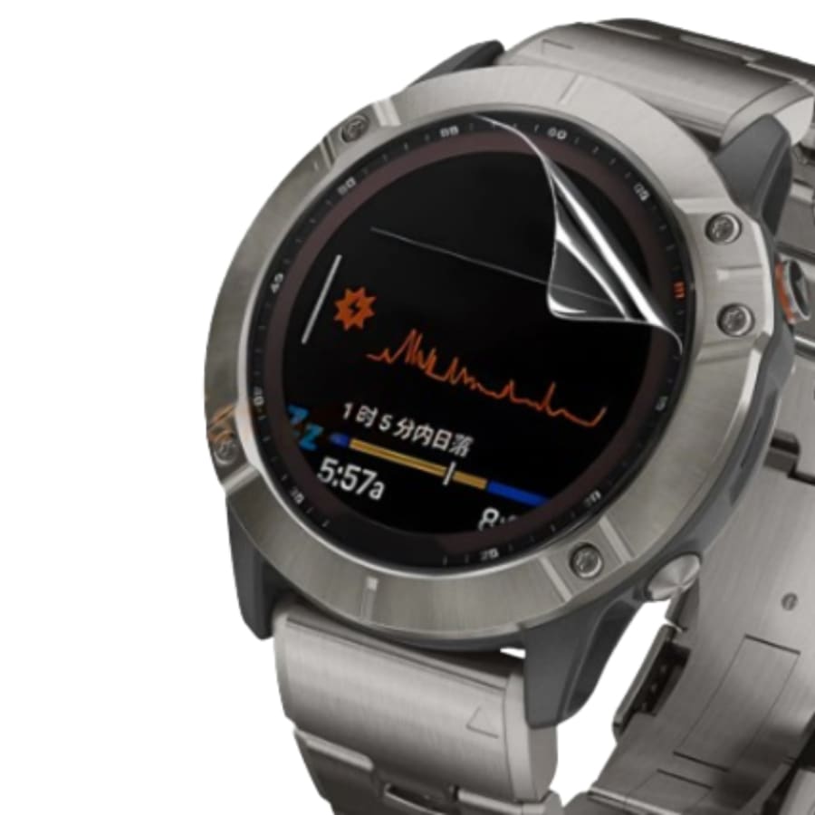 Hydrogel screen protectors for Garmin fenix 6X/6X Pro series watch, pack of 6, designed to shield the watch face from scratches.