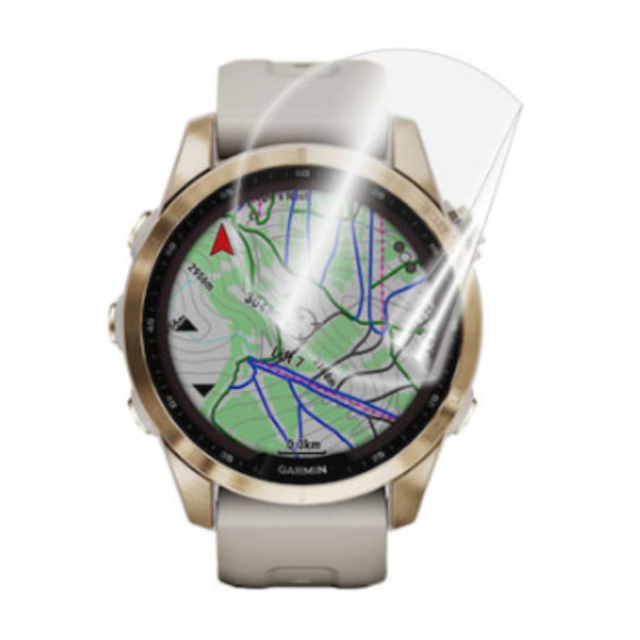 Hydrogel screen protectors for Garmin Fenix 7S/7S Series 42mm watch, shown in a pack of six with clear visibility of the protectors.