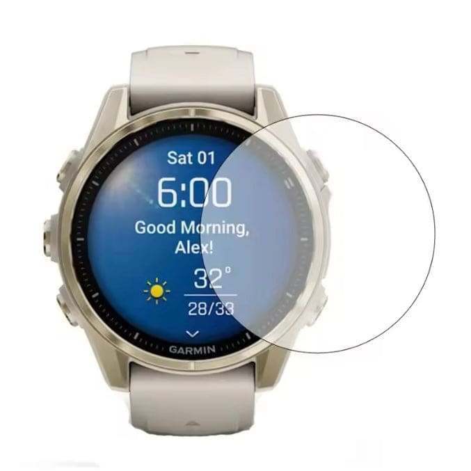 Garmin fenix E 47mm series smartwatch screen protector, clear protective film for round watch face.