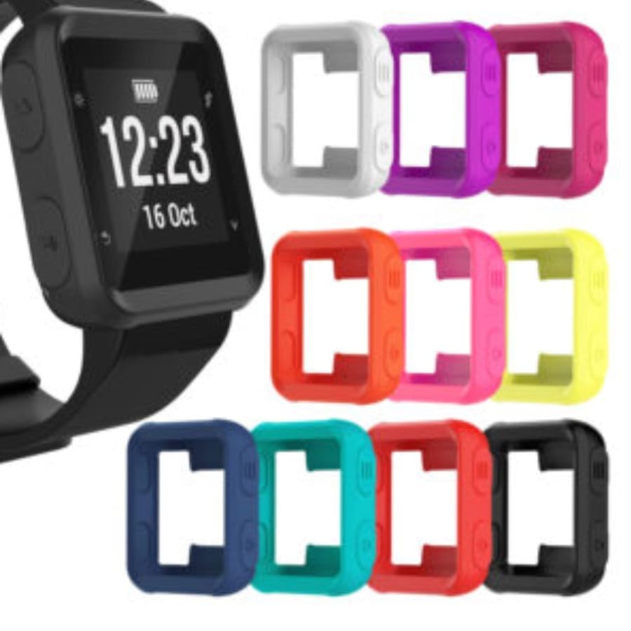 Clear protective case for Garmin Forerunner 35 series smartwatch, showcasing a transparent cover on the watch face.