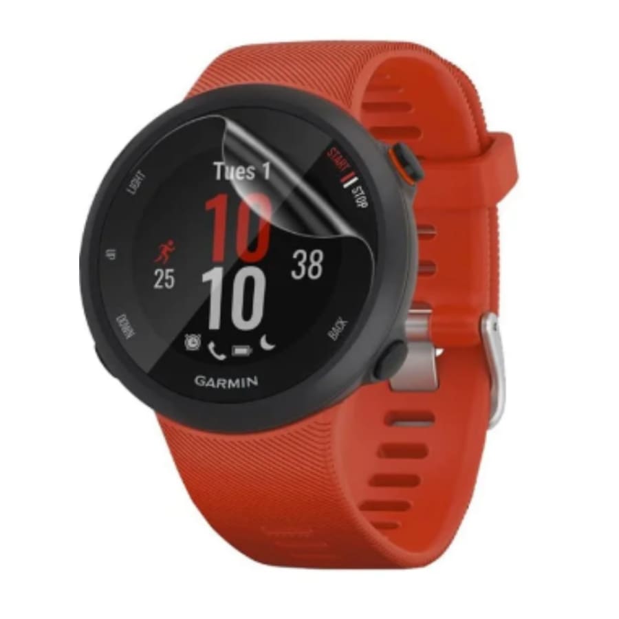Hydrogel screen protectors for Garmin Forerunner 45S, pack of 6, showing clear, flexible protection for smartwatch screens.