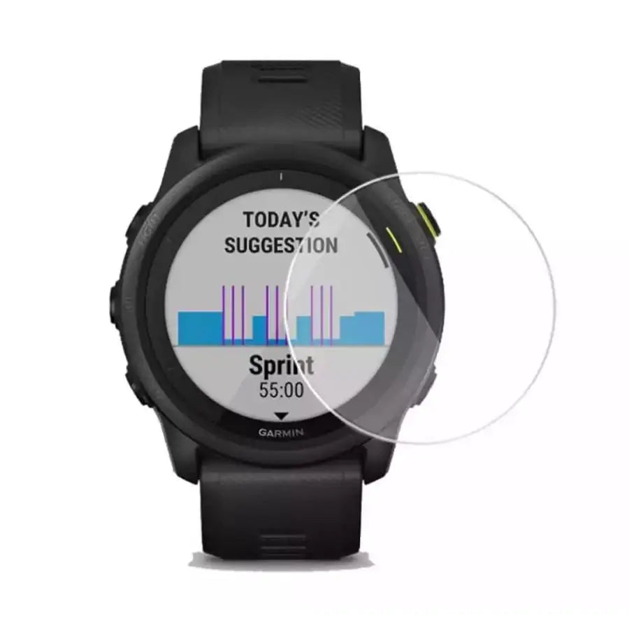 Set of five Habicare Garmin Forerunner 745 screen protectors, clear watch screen protectors for added device safety.