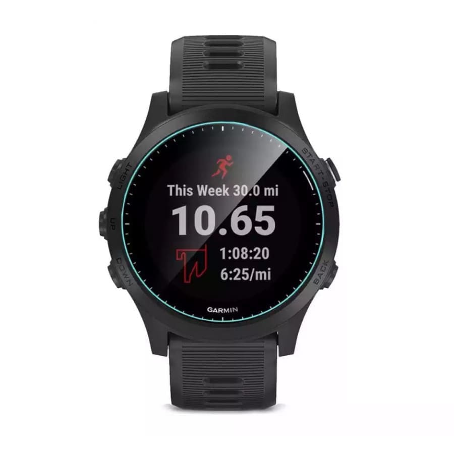 Garmin Forerunner 935 watch screen protector from That Watch Shop, clear protective film covering the watch display.