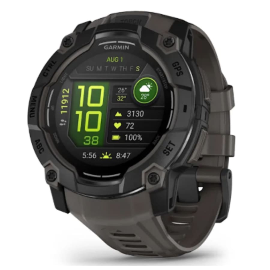 Hydrogel screen protectors for Garmin Instinct 3 watch, dark pack of 4, showing protective film on watch face.