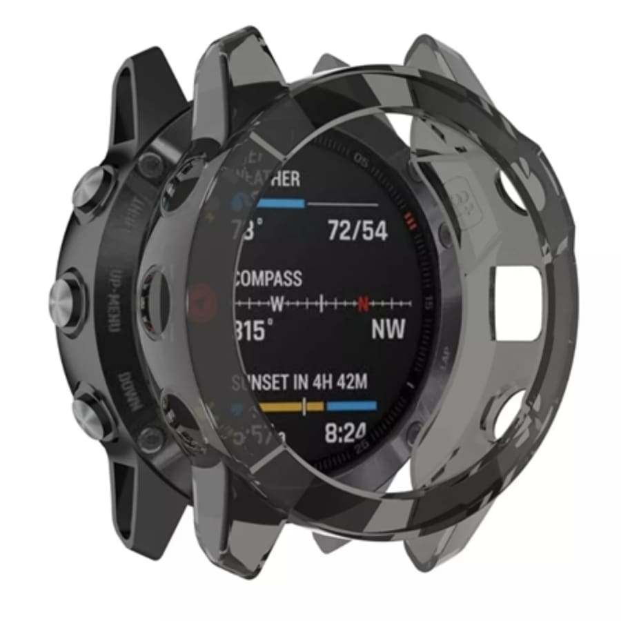 Clear protective case for Garmin Tactix Delta smartwatch, durable and transparent cover for watch protection.