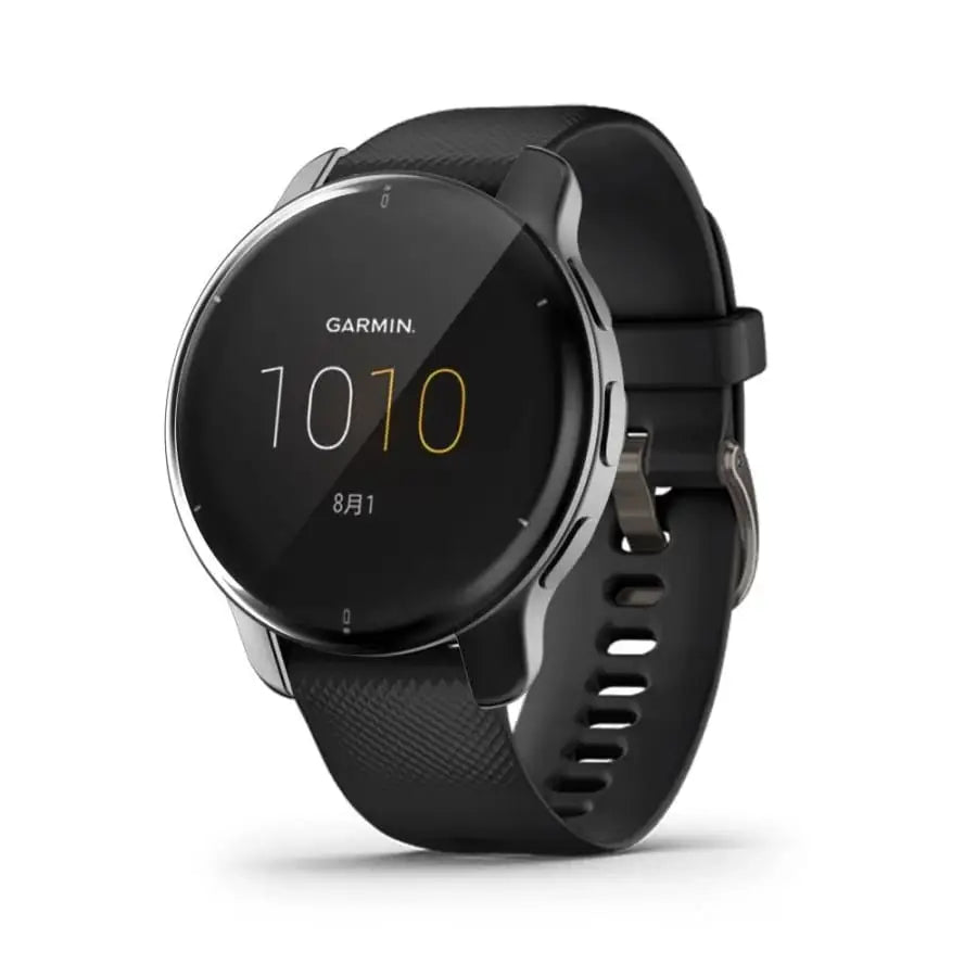 Black Habicare protective watch case for Garmin Venu 2 Plus, designed to shield the smartwatch from scratches and impacts.